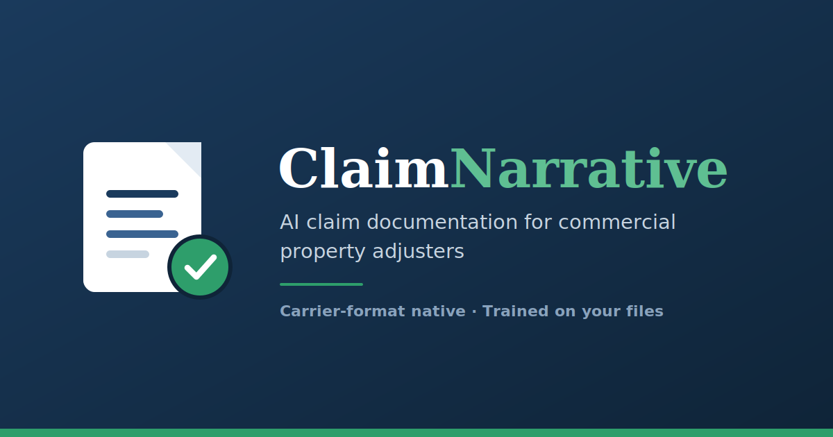 ClaimNarrative — AI Claim Documentation for Commercial Property Adjusters